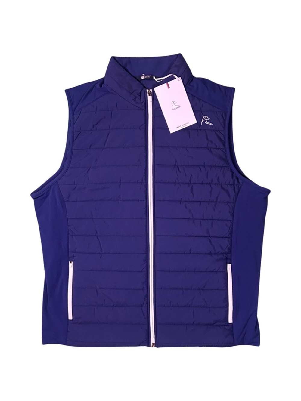 Rhoback Admiral Navy Blue White Fulton Performance Vest Golf Full-Zip